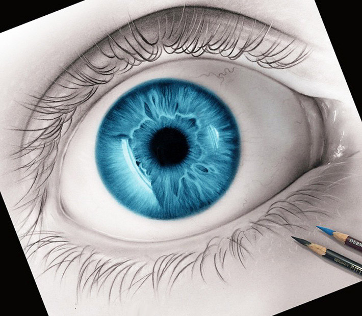710x620 Blue Eye Drawing By Ayman Arts Handeye Blue Eyes