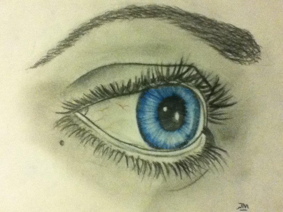 900x675 Blue Eye Drawing By Sgtteddybear59