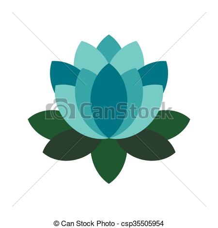 450x470 Blue Lotus Flower Icon, Flat Style. Blue Lotus Flower Icon