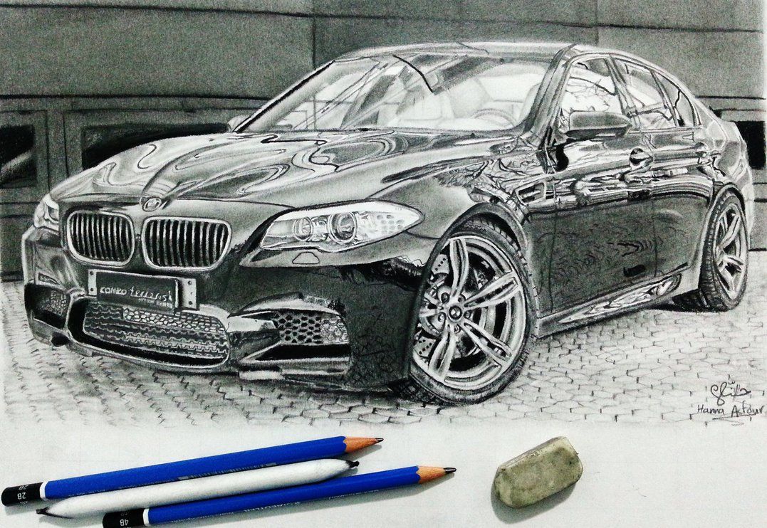 1077x742 Bmw M5 Car Drawing By Hannaasfour On Paintingampdrawing