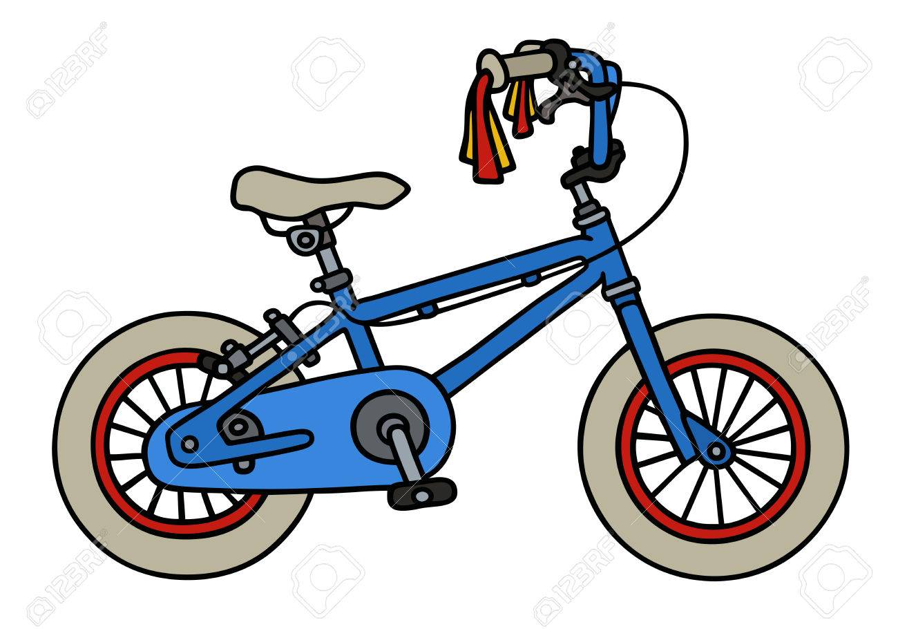 1300x910 Hand Drawing Of A Blue Child Bike Royalty Free Cliparts, Vectors