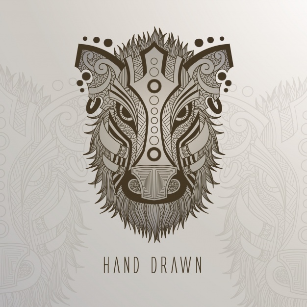 626x626 Hand Drawn Boar's Head Vector Free Download