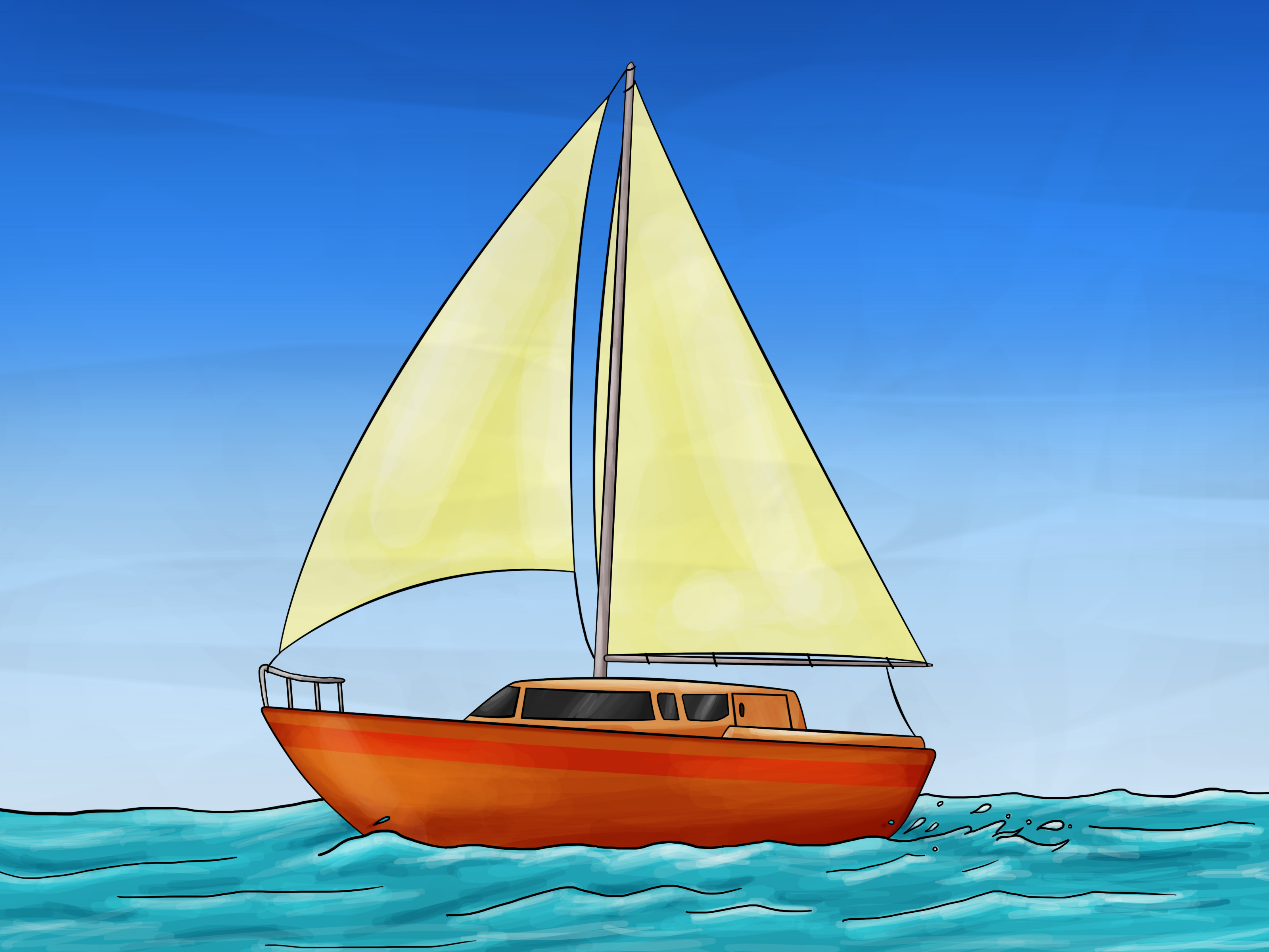 3200x2400 How To Draw A Sailboat 7 Steps (With Pictures)