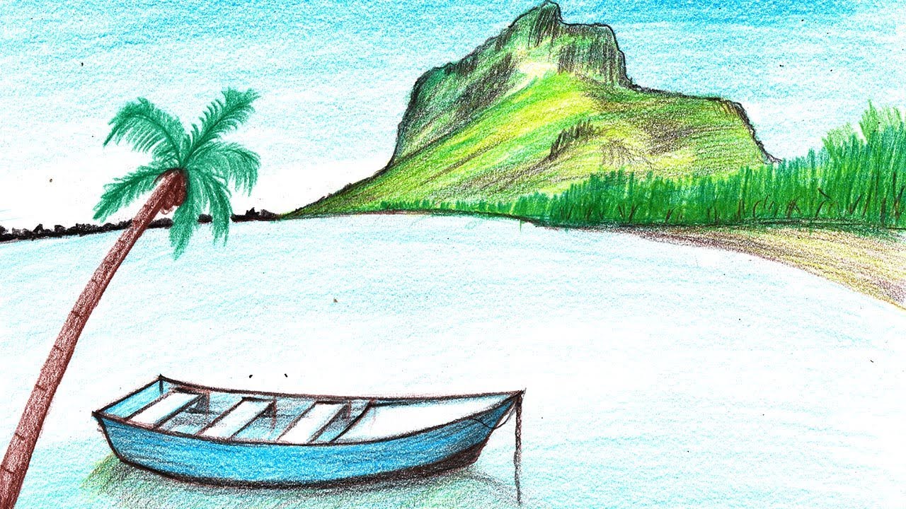 1280x720 How To Draw A Boat In Water Scenery
