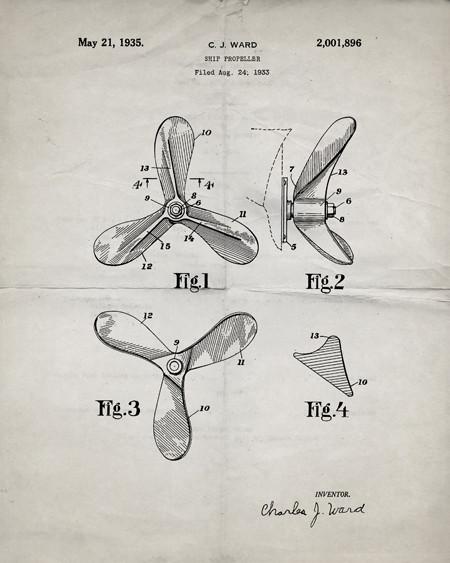450x563 Boat Propeller Patent Print Industrialprints