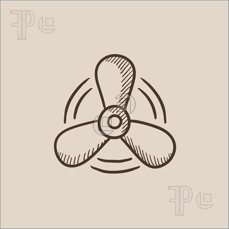 450x450 Illustration Of Boat Propeller Sketch Icon.