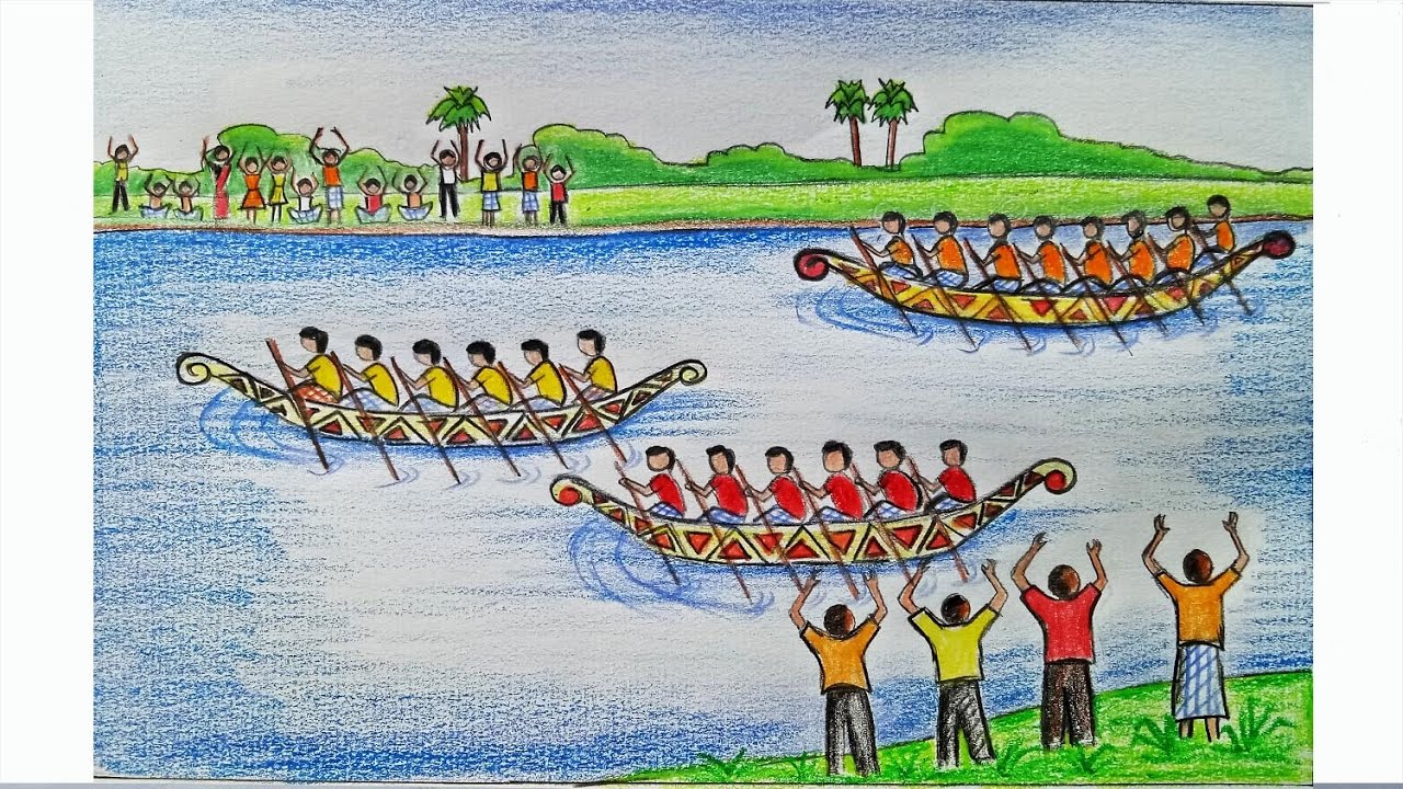 1280x720 How To Draw A Scenery Of Boat Regatta Step By Step (Very Easy