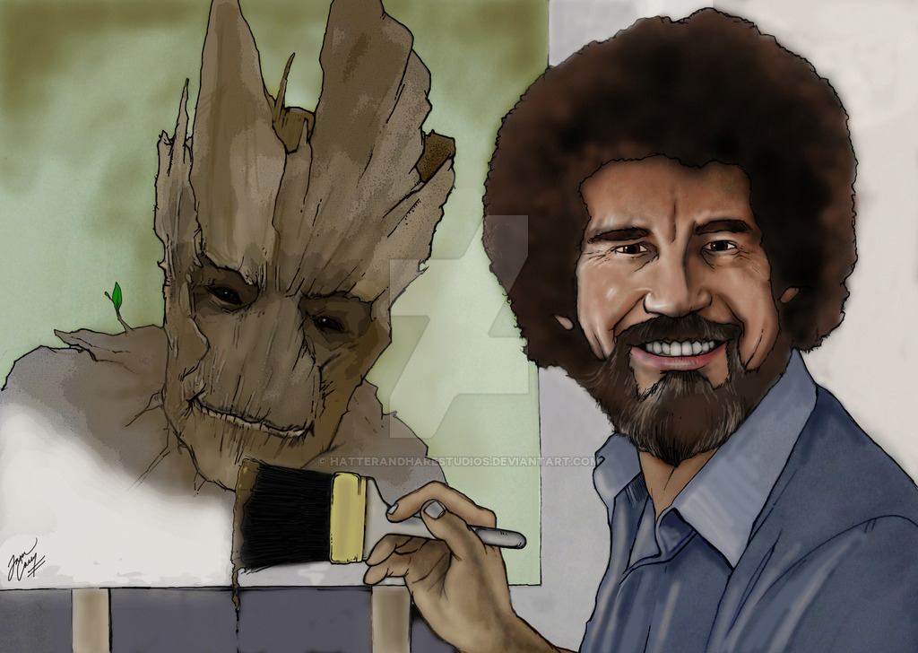 1024x728 Bob Ross Painting Groot By Hatterandharestudios