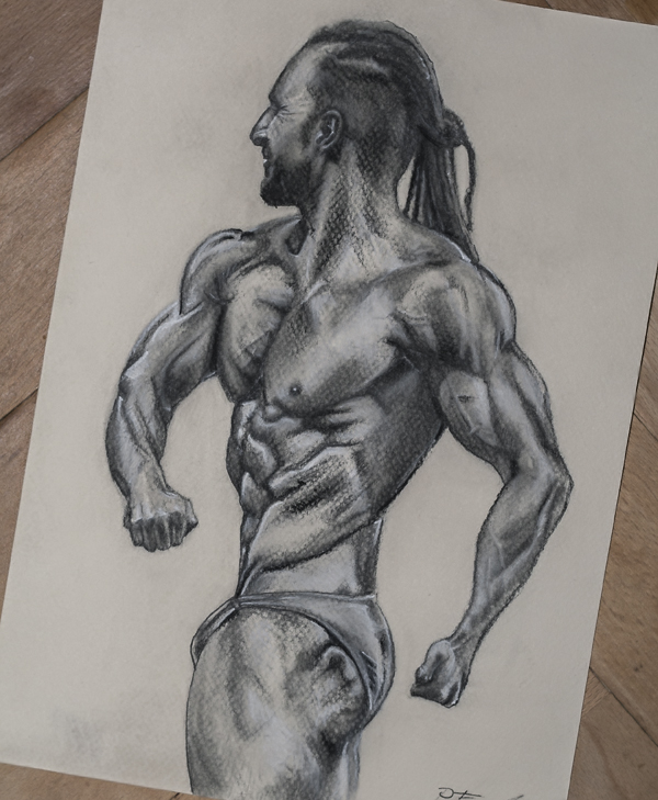 600x729 Bodybuilder Drawing By For As