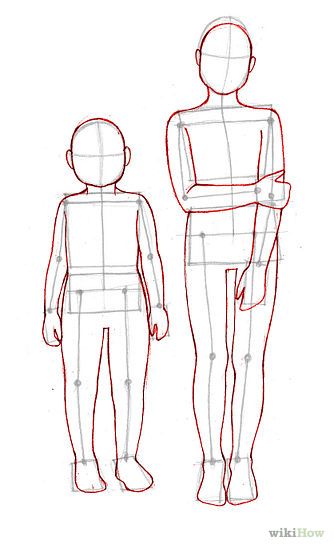 334x549 Draw Children Outlines, Child And Bodies