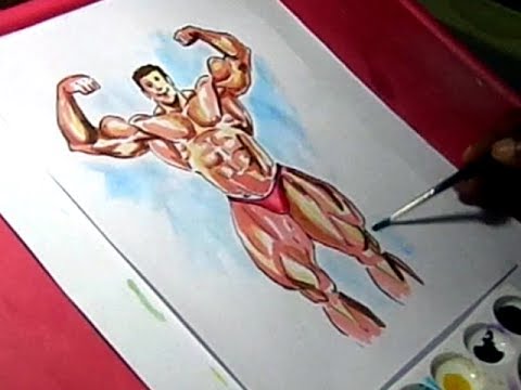 480x360 How To Draw Bodybuilder Muscles Color Drawing