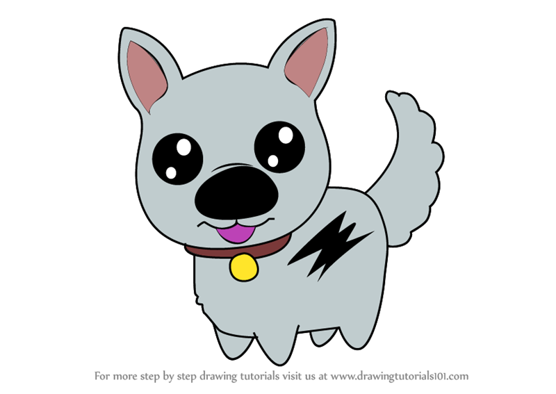 800x567 Learn How To Draw Kawaii Bolt The Dog (Kawaii Characters) Step By