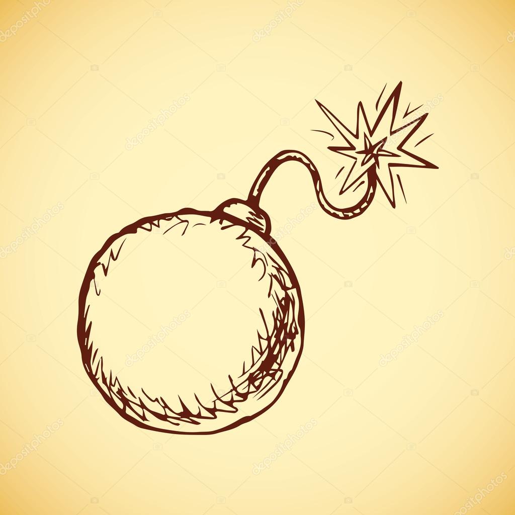 1024x1024 Bomb. Vector Drawing Stock Vector Marinka