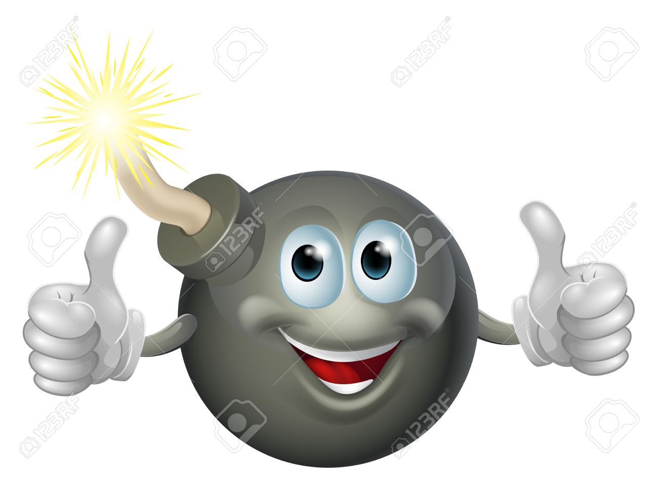 1300x968 Drawing Of A Cartoon Cherry Bomb Man Smiling And Giving A Double