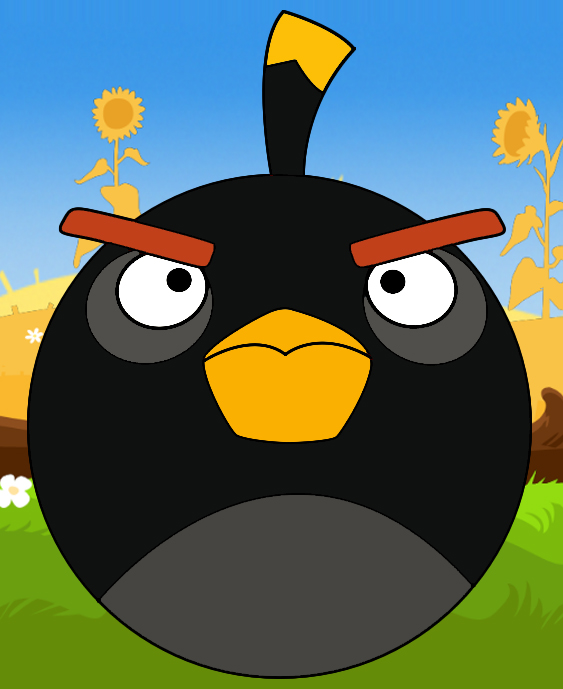 563x689 How To Draw Angry Birds Bomb Bird