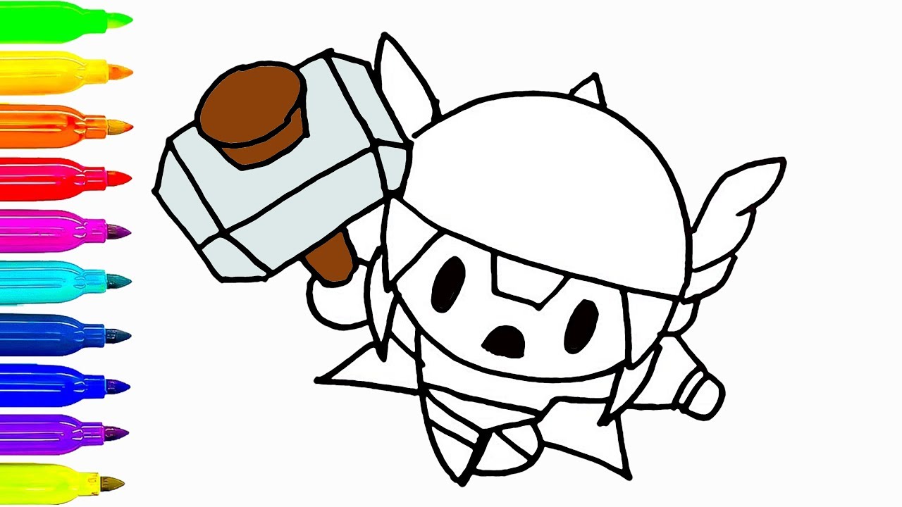 1280x720 Cute Thor Drawing And Coloring For Kids How To Draw Cartoon