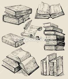 236x275 Drawings Of Books Set Of Old Books Drawings Pile Of Books Open