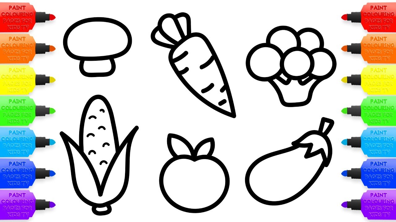 1280x720 How To Draw Vegetables For Baby Coloring Book And Drawing For Kids