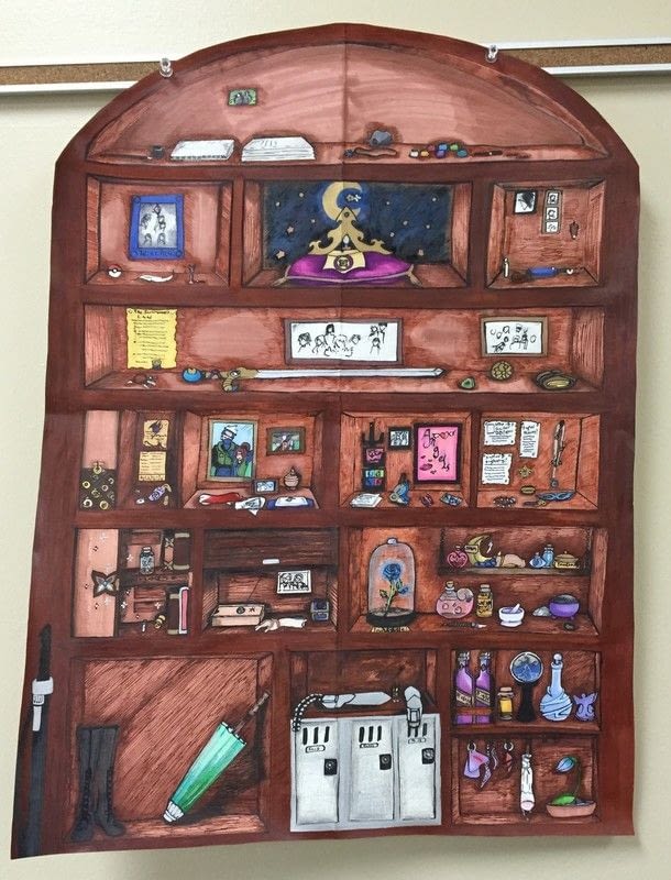 610x800 Dreamer's Bookshelf A Drawing Art On Cut Out + Keep Creation