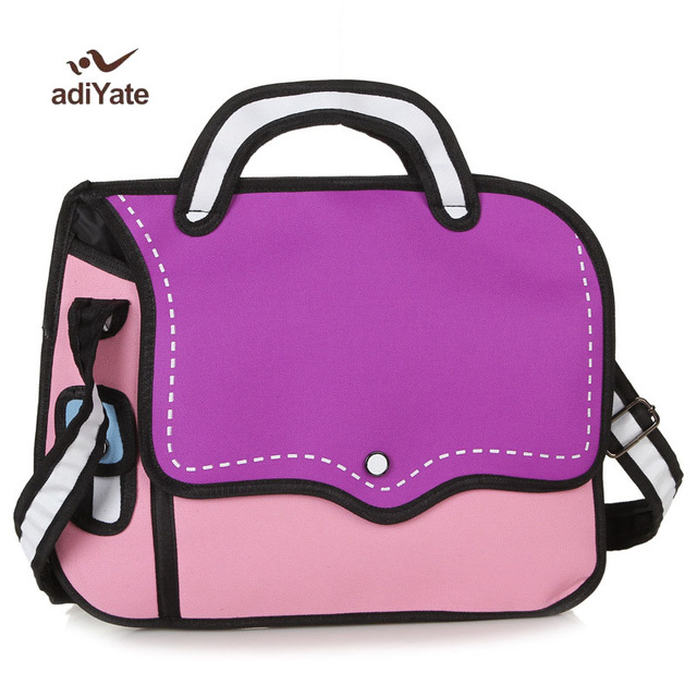 640x640 3d Drawing Cartoon Paper Comic Handbag Women Shoulder Messenger
