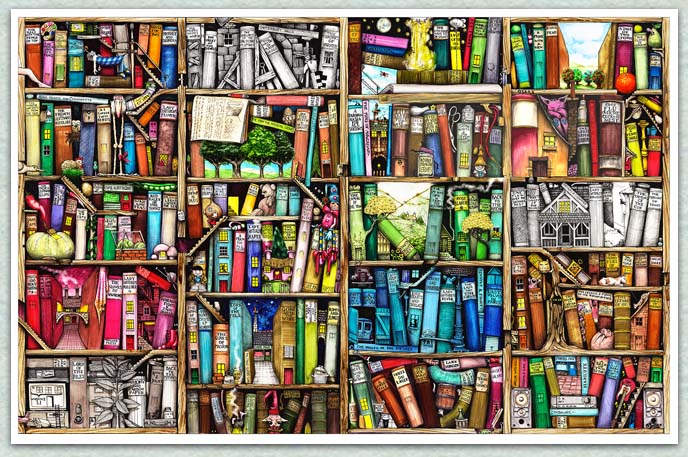 688x457 Between The Covers Tc Tidbit We Love This Drawing Of A Bookshelf!