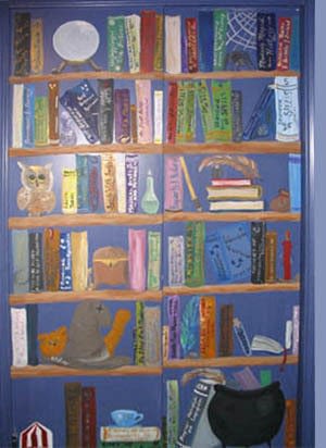 300x412 Magical Bookcase Mural How To Create A Drawing Or Painting