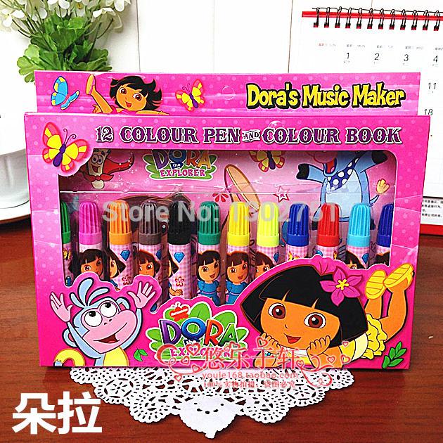 630x630 2018 Wholesale Hot Kids Dora Color Books And Pens Set Drawing Toys