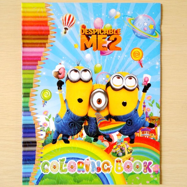 640x640 20pcs Children Coloring Book Cartoon Minion Spiderman Elsa Paint