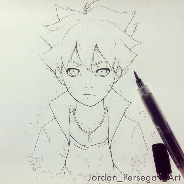 640x640 Here's The Line Work For A Boruto Drawing I Started A While Back