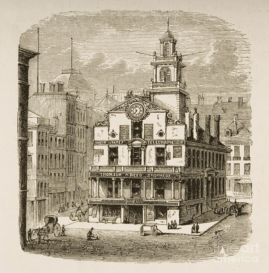 885x900 Old State House, Boston Drawing By English School