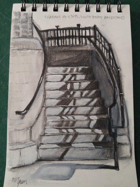 488x650 South Boston Bandstand Steps Drawing Sketch Drawing Sketches