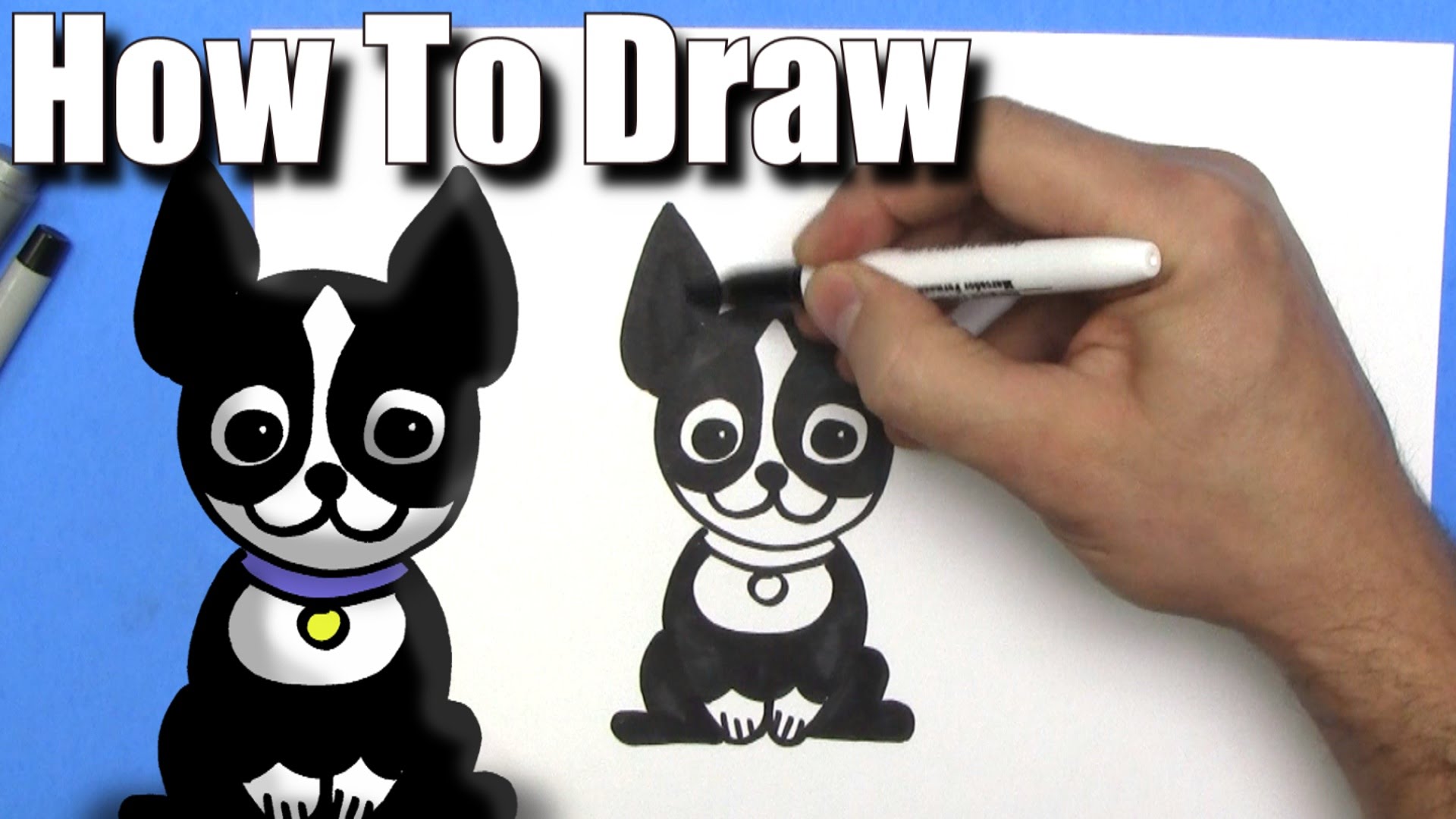 1920x1080 How To Draw A Cute Cartoon Boston Terrier