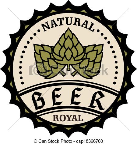 450x470 Circular Natural Royal Beer Icon Or Bottle Cap Design With Clip