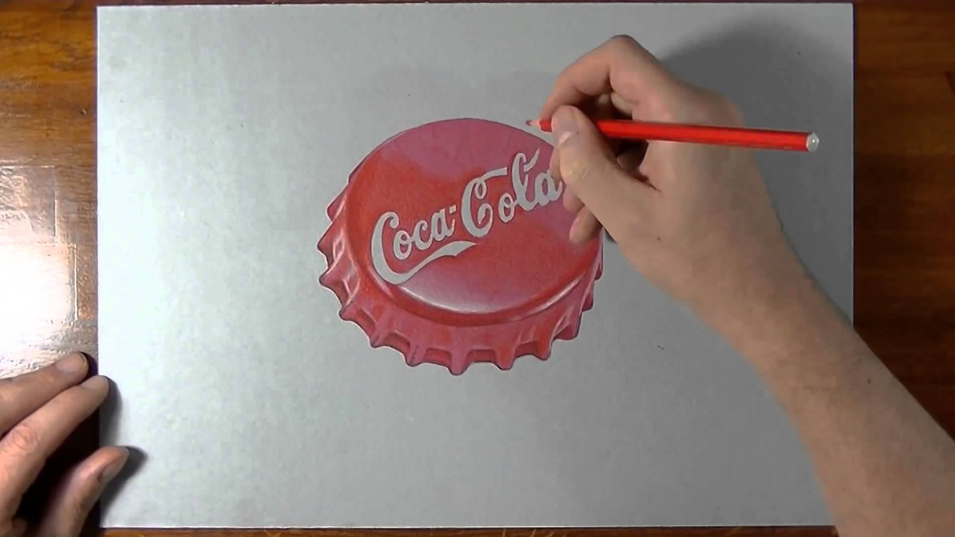 1920x1080 How To Draw How I Draw A Coca Cola Red Bottle Cap 3d Illusion.mp4