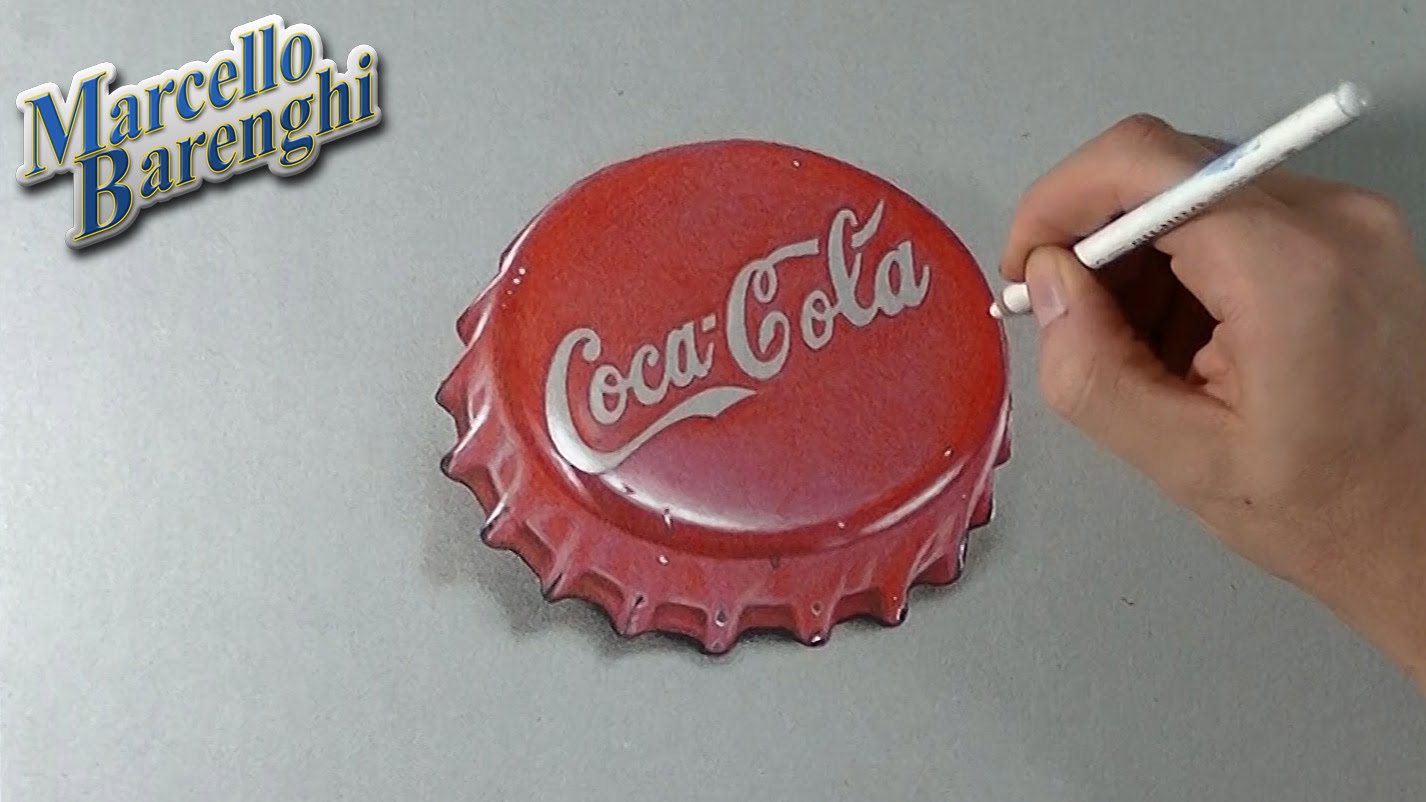 1426x802 How To Draw A 3d Coca Cola Cap