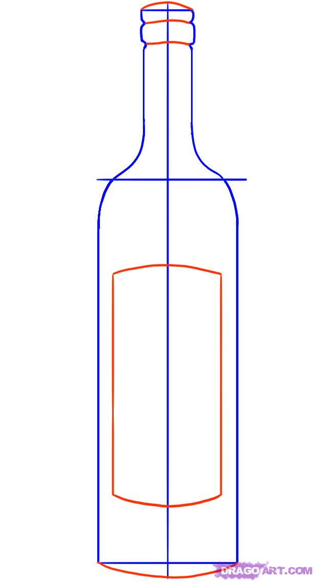 615x1134 How To Draw A Wine Bottle, Step By Step, Stuff, Pop Culture, Free