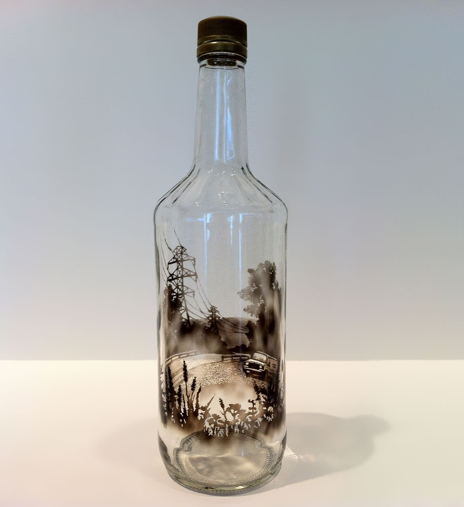 915x1000 Incredible Drawings Inside Of Smoke Filled Bottles By Jim