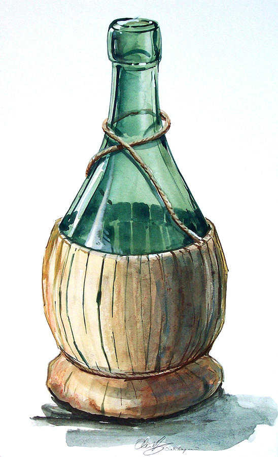 548x900 Wine Bottle Drawing By Olin Mckay
