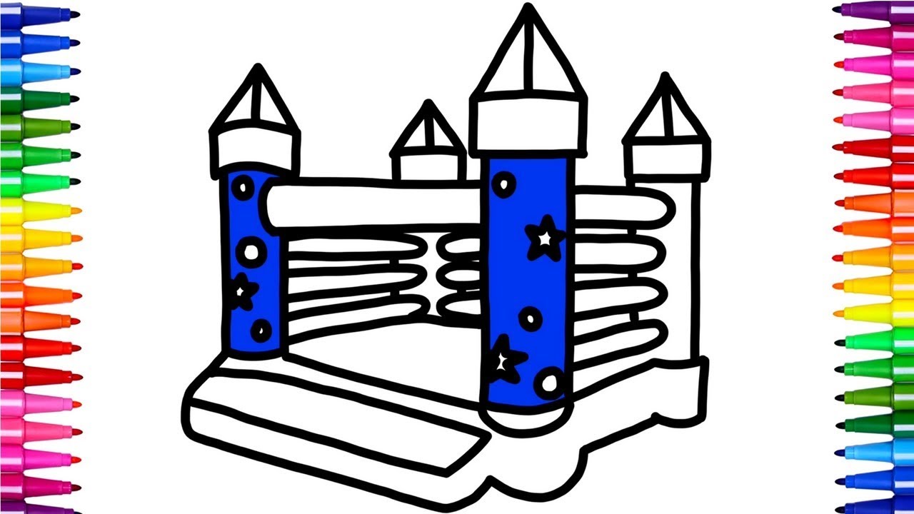 1280x720 Coloring Beautiful Bouncing Castle Art Colors For Kids Drawing