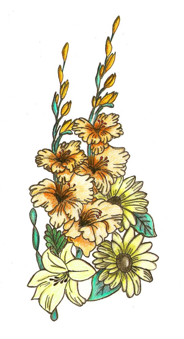 600x1108 Flowers For Gt Pictures Of Flowers To Draw With Color Flower Art