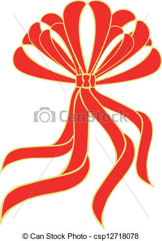 317x470 A Red Bow Ribbon Vectors Illustration