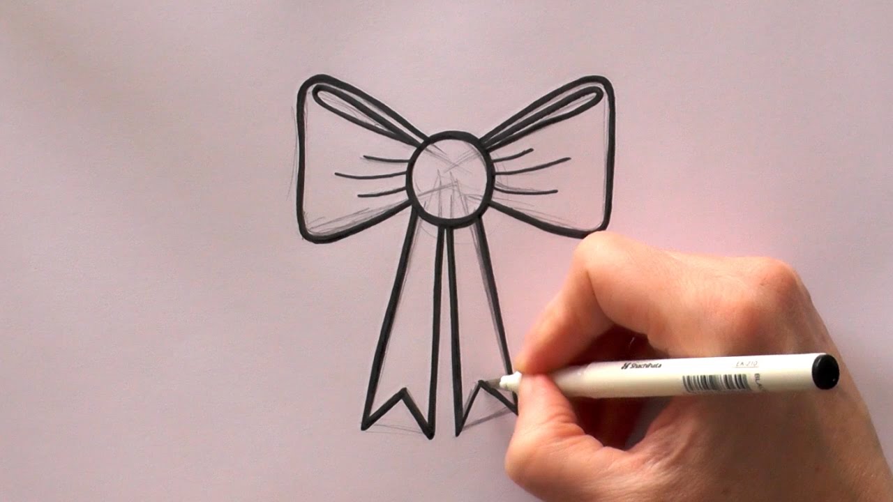 1280x720 How To Draw A Cartoon Ribbon Bow
