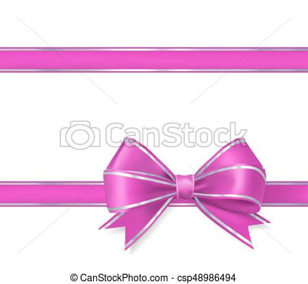 450x415 Pink Bow Ribbon On White. Vector Illustration Eps Vectors