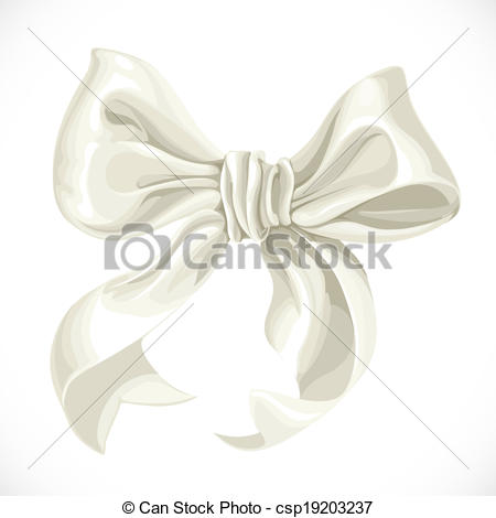 450x470 Vector Illustration Of White Satin Ribbon Bow Isolated