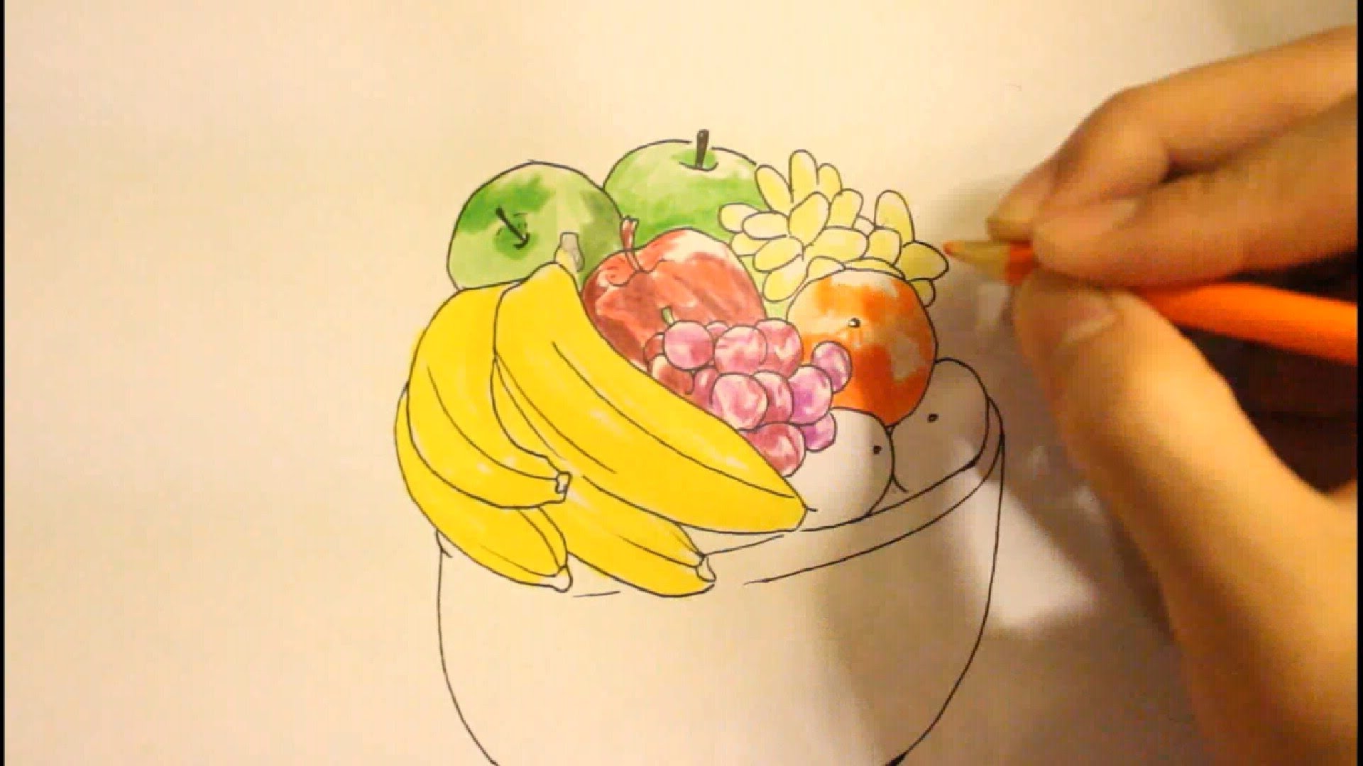 1920x1080 How To Draw A Bowl Of Fruitstep By Stepeasy