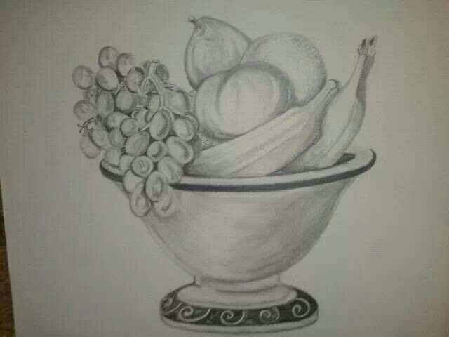 640x480 Pencil Drawing Fruit Bowl 2012 Things I'Ve Made, Created