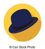 180x195 Bowler Hat Icon In Black Style Isolated On White Background