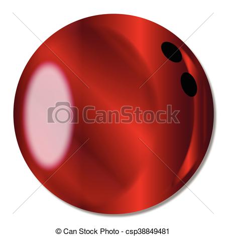 450x470 A Red Bowling Ball Over A White Background Vector