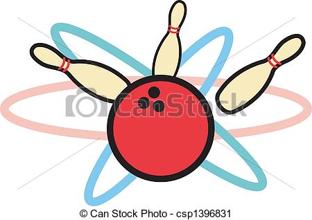 450x318 Retro Bowling Ball And Bowling Pins. Retro Or Vintage Vector