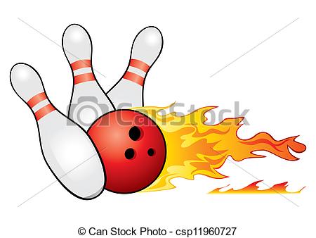 450x338 Bowling Symbol. Red Bowling Ball Crashing Into The Pins Vector